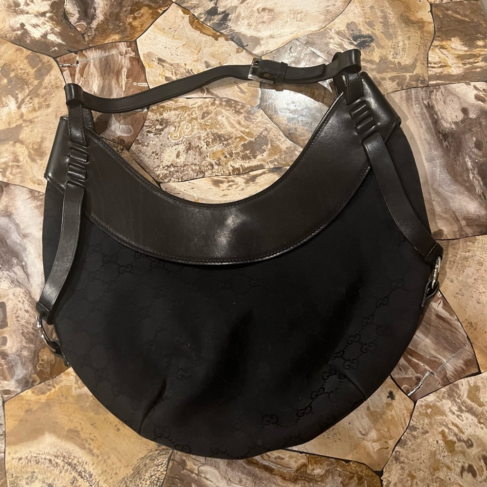Authentic Gucci crescent shaped hobo bag